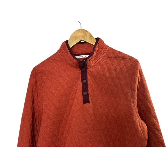 Orvis Outdoor Paprika Quilted Snap Sweatshirt Women's Size Large - Picture 3 of 6